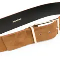 SANDRO buckle-fastening suede belt - Brown