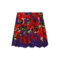 Dolce & Gabbana Kids floral-print cotton skirt - Purple