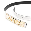 Just Cavalli logo-lettering leather belt - White