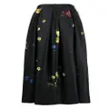 Elie Saab floral-print scuba-jersey midi skirt - Black