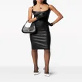 Versace corset-style leather midi dress - Black
