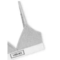 Versace logo-patch cotton-blend bra - Grey
