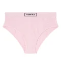 Versace logo-waistband fine-ribbed briefs - Pink