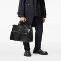 Versace front-pocket leather tote bag - Black