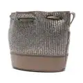 Brunello Cucinelli metallic raffia bucket bag - Silver