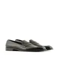 Giorgio Armani almond-toe leather loafers - Black