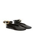 Jil Sander ring-detail leather ballerina shoes - Black