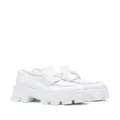 Prada Moonlith brushed leather loafers - White
