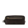 TOM FORD crocodile-effect suede toiletry case - Brown