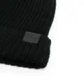 TOM FORD logo-patch ribbed beanie - Black
