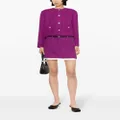 Maje belted tweed miniskirt - Purple