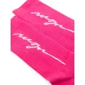 MSGM logo-intarsia cotton socks - Pink