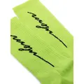 MSGM logo-intarsia cotton socks - Green