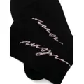 MSGM logo-intarsia cotton socks - Black