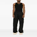 MSGM distressed-effect cotton trousers - Black