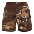 MSGM paint-splatter elasticated shorts - Brown