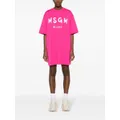 MSGM logo-print cotton T-shirt dress - Pink