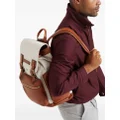 Brunello Cucinelli logo-patch leather backpack - Neutrals