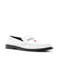 Moschino logo-print leather loafers - White