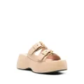 Moschino Dolly 75mm leather mules - Neutrals