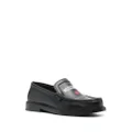 Moschino logo-print leather loafers - Black