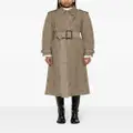 Chloé belted tweed trench coat - Neutrals
