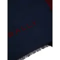 Bally logo-intarsia wool scarf - Blue