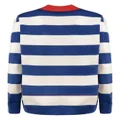 Bally logo-embroidered striped cardigan - White