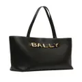 Bally logo-lettering leather tote bag - Black