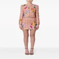 Carolina Herrera floral-embroidered tweed jacket - Pink