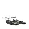 Alexandre Birman Ballerina Tresse woven leather lace-up ballerina shoes - Black
