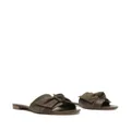 Alexandre Birman Maxi Clarita flat leather sandals - Brown