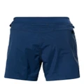 TOM FORD logo-buckle compact-poplin swim shorts - Blue