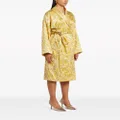 Versace Barocco-print silk-satin robe - Yellow