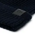 TOM FORD logo-patch ribbed-knit beanie - Blue