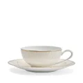 Christofle Malmaison Impériale porcelain tea cups and saucers (set of two) - White