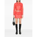 Moschino cropped leather biker jacket - Red