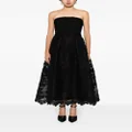 Elie Saab floral-appliqué strapless gown - Black