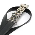 Just Cavalli logo-lettering leather belt - Black