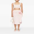 Simone Rocha floral-appliqué draped pencil skirt - Pink