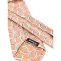 Kiton leaf-print silk tie - Pink