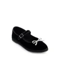 Giambattista Valli bow-detailing velvet ballerina shoes - Black