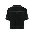 Lee Mathews contrast-stitching organic cotton shirt - Black