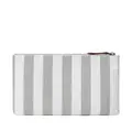 Brunello Cucinelli logo-embroidered striped clutch bag - Grey