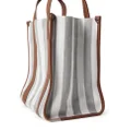 Brunello Cucinelli leather-trim striped tote bag - Grey