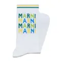 Marni logo-intarsia ankle socks - White
