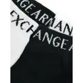 Armani Exchange logo-intarsia ankle socks - Black