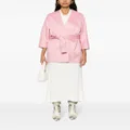 Kiton tied-waist cashmere jacket - Pink
