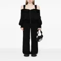 Yohji Yamamoto off-shoulder zip-up wool jacket - Black