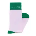 Marni contrast-trim intarsia-knit logo socks - Green